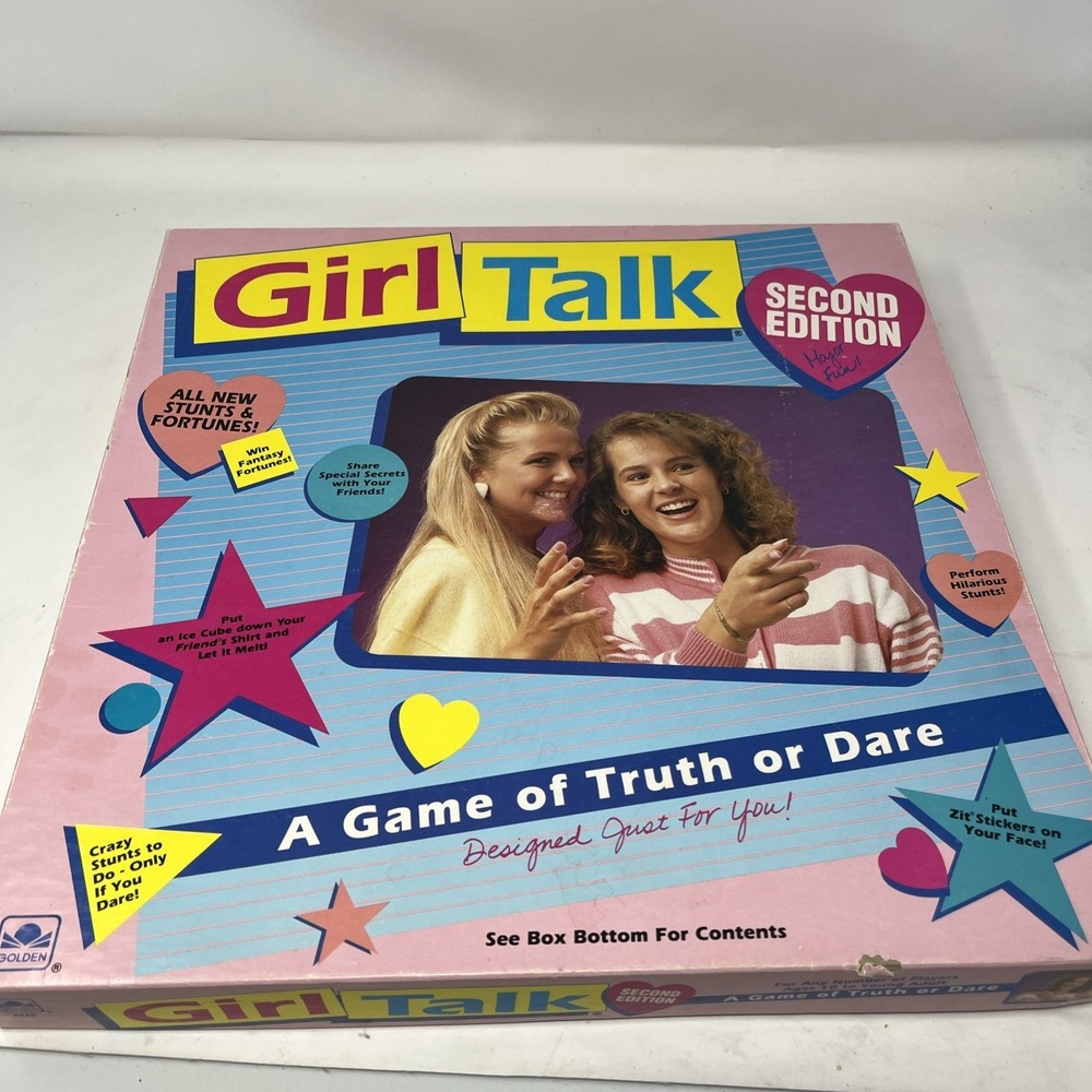 GIRL TALK Game Of Truth Or Dare Second Edition 1990 Golden Board Game Incomplete